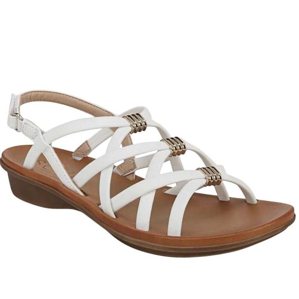 NIB SOUL Naturalizer Women's White Sierra Gladiator Strappy Flat Sandals Size 9